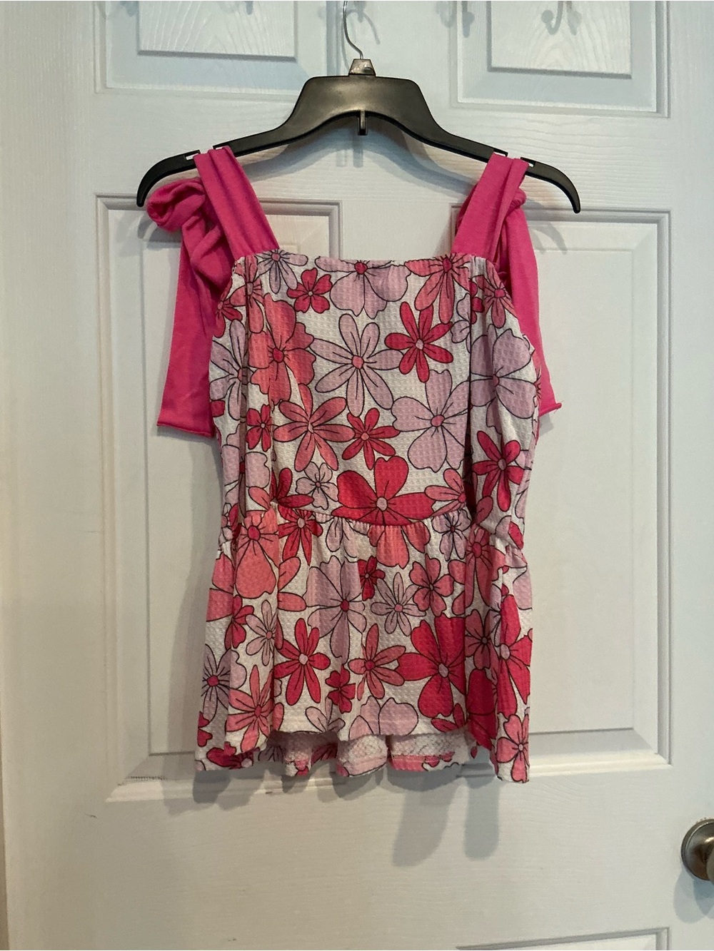 BiBi Pink Floral Square-Neck Camisole